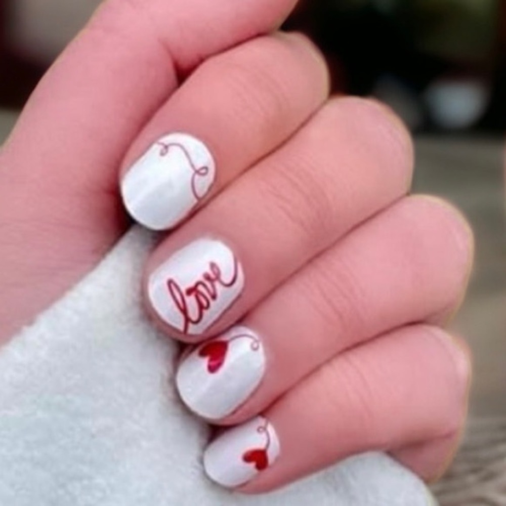 Color Street “Love Letter” creme finish of scribbled hearts & love nail strips - Picture 10 of 11